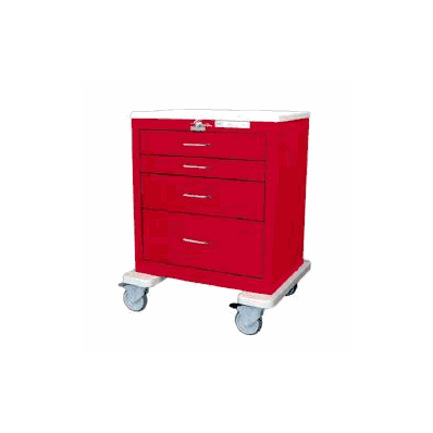 Emergency Cart 4 Drawer Red - Cart, Emerg W/4