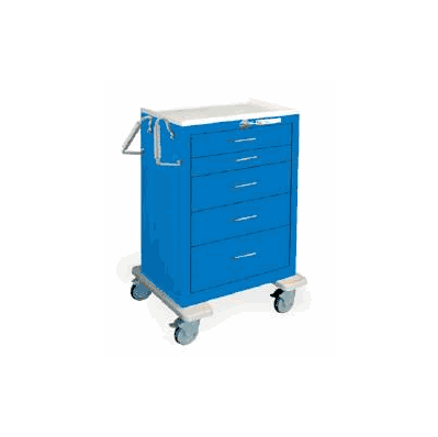 Emergency Cart Heavy Duty Steel 5 Drawer Ligh