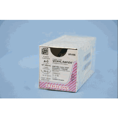 Ethicon VR496 Suture with Needle SIZE 4-0 Coated Vicryl Rapide