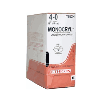 Ethicon Y682H Size 4-0 18" PS-1 Undyed Absorbable