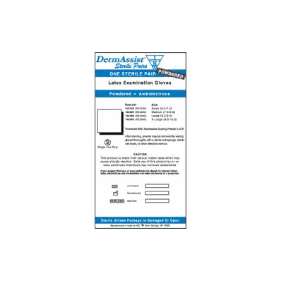 Exam Glove Dermassist Sterile Powdered Latex
