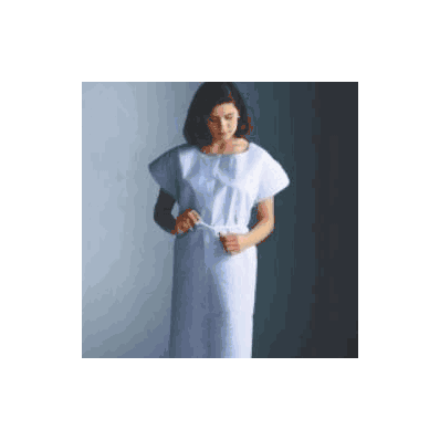 Exam Gown 3-ply Tissue White Adult - Gown, Ex