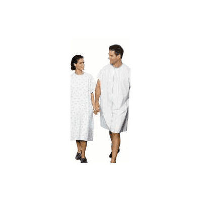 Exam Gown, Color: Aqua, Large, Neck/Waist Tie