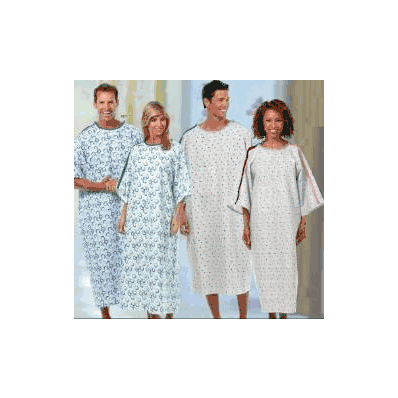 Exam Gown, Color: Blue Optic, Up to 3 X-Large, Snap Closure
