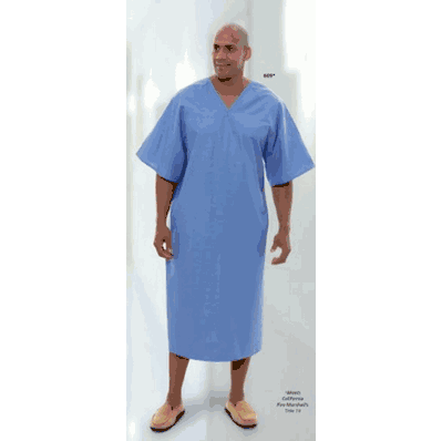 Exam Gown, Color: Ceil Blue, Overlap Closure