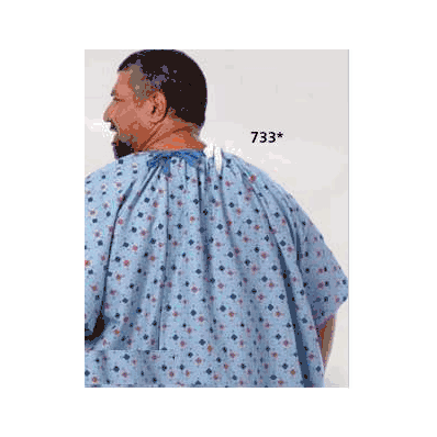 Exam Gown, Color: Diamonds in the Rough Print, One Size Fits Most, Angle Back