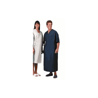 Exam Gown, Color: Navy Blue, One Size Fits Most, Waist Tie