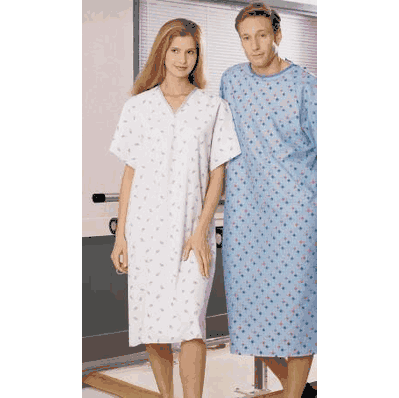 Exam Gown, Large, Color: Matchsticks Print, Neck / Waist Tie