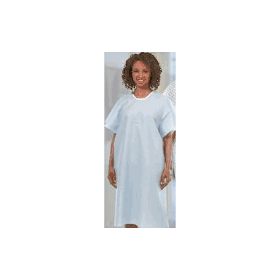 Exam Gown Large Cotton / Polyester Light Blue