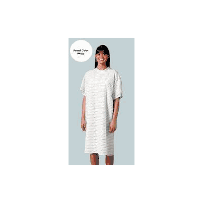 Exam Gown Large Cotton White Unisex - Gown, P