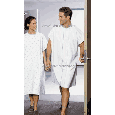 Exam Gown, Large with Short Sleeves, Color:Aqua
