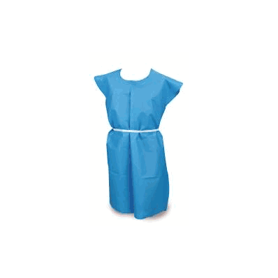 Exam Gown Mckesson Multi-phasic Nonwoven Blue