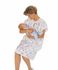 Exam Gown, <b>Color: Springtime Floral Print, One Size Fits Most,  Waist Tie</b> without Cuff, Short Sleeves, Nonsterile, Reusable, Adult, sold as Each by Fashion Seal Uniforms<br><br><font color="red"><b>BACK TO THE PRODUCT TABLE, <a href="http://www.aaawholesalecompany.com/apparel-gowns-exam-gown.html">CLICK HERE</b></font></a>