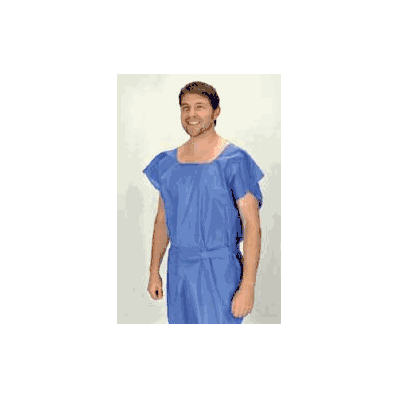 Exam Gown Sms Nonwoven Dark Blue Adult - Gown
