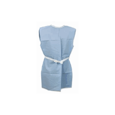 Exam Gown Tidi Scrim Reinforced Tissue Blue