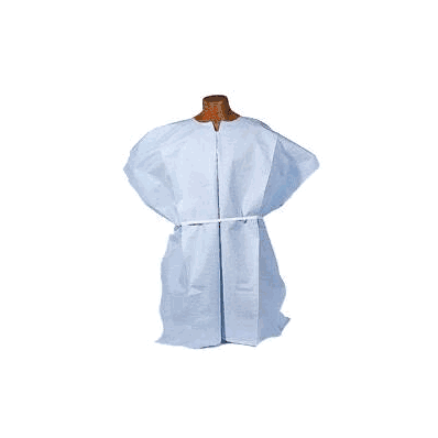 Exam Gown Tidi Scrim Reinforced Tissue Blue