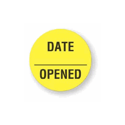 Expiration Label Date Opened Fluorescent Yell