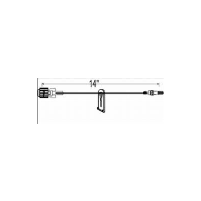 Ext Set, Sm Bore W/Clamp N/Dehp Rot Luer 14"