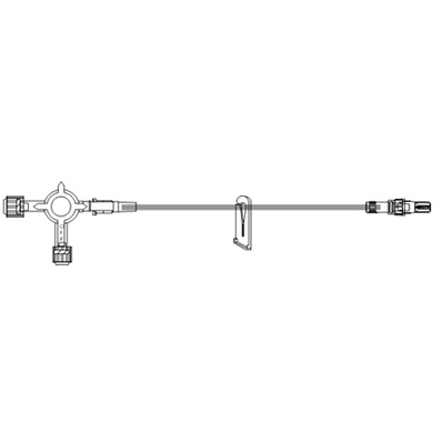 Extension Set, 4 Way Stopcock, Removable Clamp, 60" Tubing