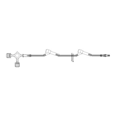 Extension Set, 4 Way Stopcock, Slide Clamp, 5.8 mL Priming Volume, 40" Tubing