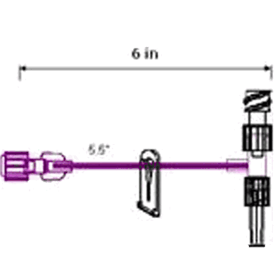 Extension Set, 6", Small Bore, Pre-Slit Port