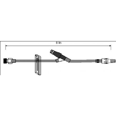 Extension Set, Removable Slide Clamp, 8" Tubing, 1 mL