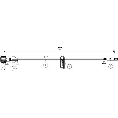 Extension Set, Slide Clamp, Removable, 72" Tubing