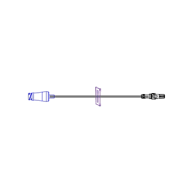 Extension Set, Slide Clamp, Small Bore 7" Tubing, 0.24 mL