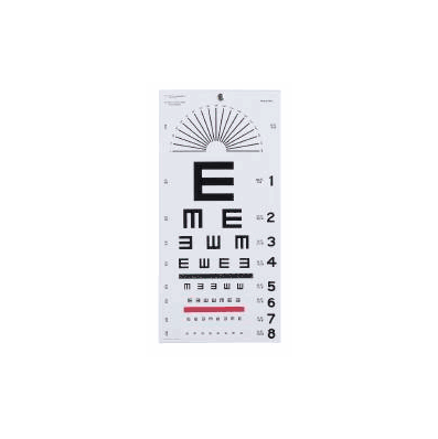 Eye Test Chart Medi-pak 20 Feet Illiterate E