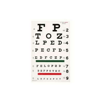 Eye Test Chart Medi-pak 20 Feet Snellen - Ch