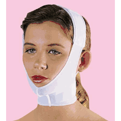 Facial Wrap, One Size Fits Most, Contact Closure Soft-Flex Spandex, color White, sold as Each by Frank Stubbs F020020