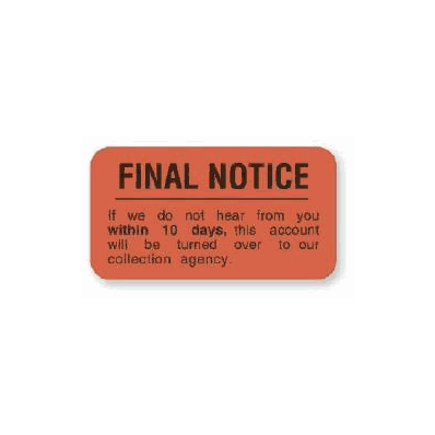 Final Billing Label Final Notice If We Do Not