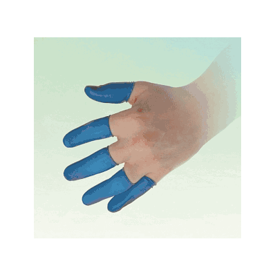Finger Cot, Medium, Blue, Powder Free