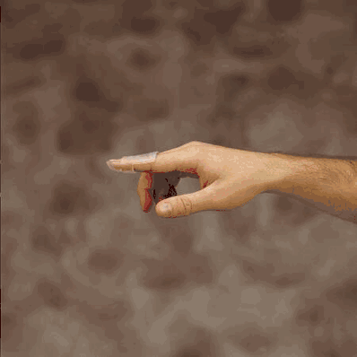 Finger splint, size 1, plastic, stax, opaque