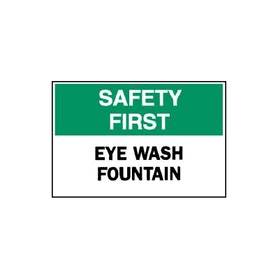 First Aid Sign Safety First Eye Wash Fountain