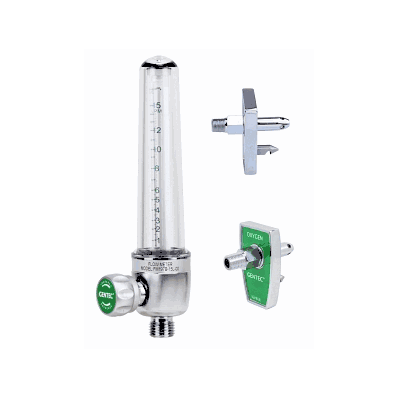 Flowmeter, Oxygen, Brass, 15l, Chemtron
