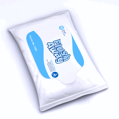 Flushable Wipes, 5x8 (Junior) flow pack - 12/