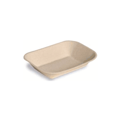 Food Tray Chinet 9 X 7 Inch Beige Molded Fib