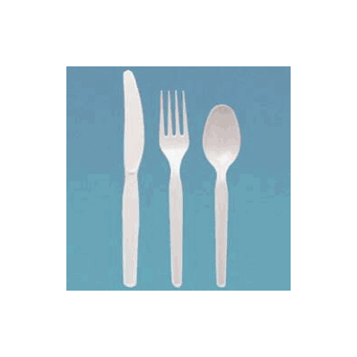 Fork General Purpose White Plastic - Fork, Po