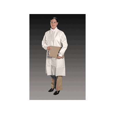 Frock, Snap Collar, Zip Close, Wh, S - Medlin
