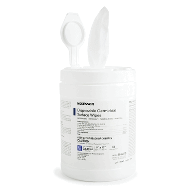 Germicidal Wipe, 65/bx, size 9" x 12", Alcohol Scent