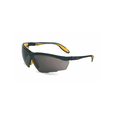 Glasses, Blck & Yllw Frame, Dark Gray - Medli