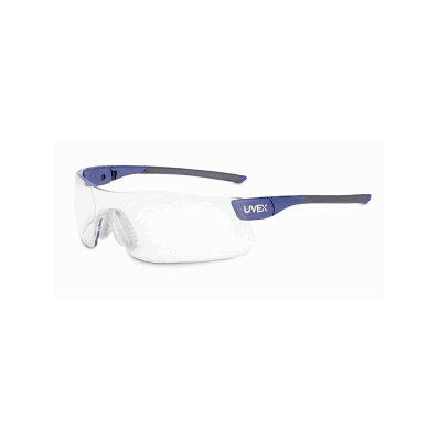 Glasses, Safety, Blue Mist Lens, Blue Frame -