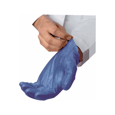 Glove, Blue, Vinyl, Powdered, 4-mil, Md - Med