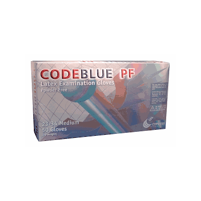 Glove, Codeblue, Latex, Powder Free, Med - Me