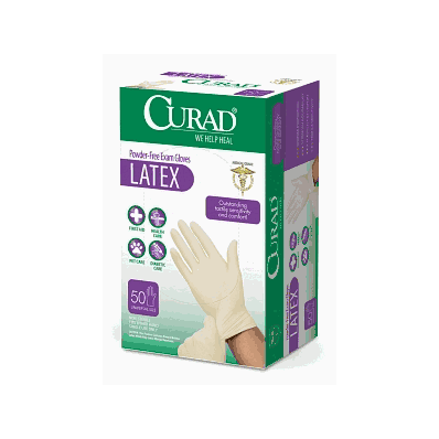 Glove, Exam, Latex, Curad, Powder-Free, One-s