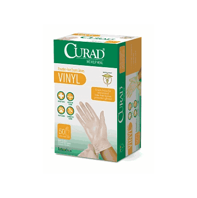 Glove, Exam, Vinyl, Curad, Powder-Free, Latex
