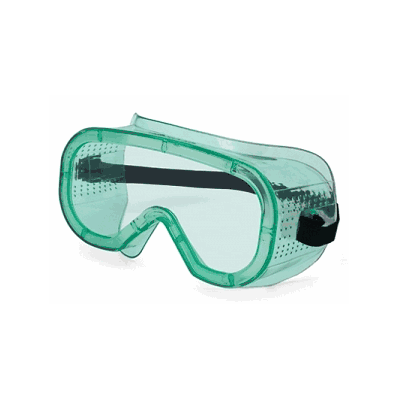 Goggles, Green Frame, Clear, Indirect Vent -