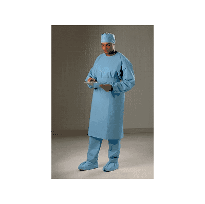 Gown, Cover, Spunbond, Blue, Univ, Disp - Med