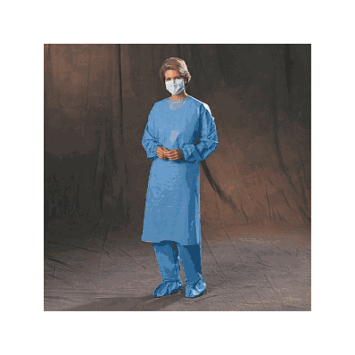Gown, Cover-up, 3layer, Elas Cuff, Blue - Med